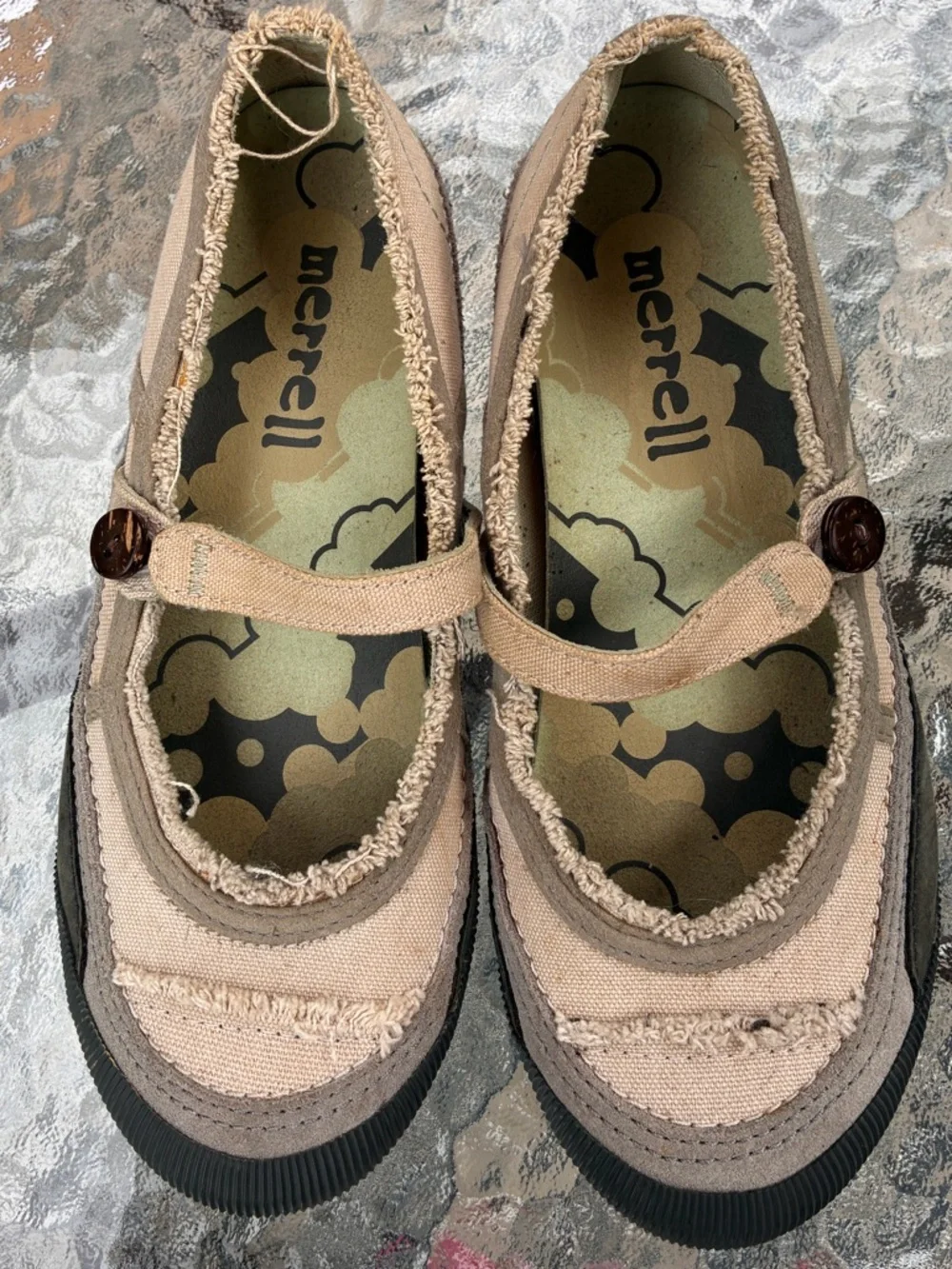 Merrell Cruz oyster Canvas Mary Jane Shoes women’s size 6